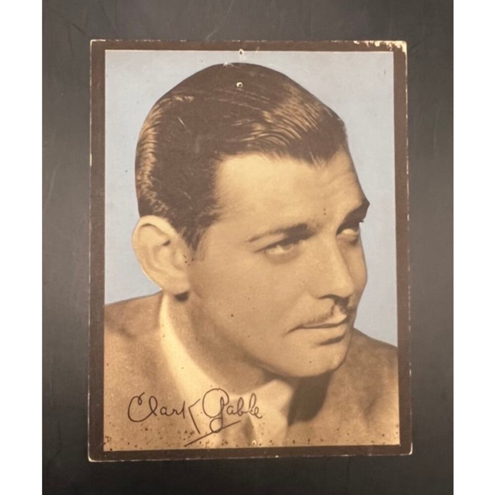 1930s Clark Gable Card Colorized Hollywood Fan Photo Gone with the Wind, Misfits